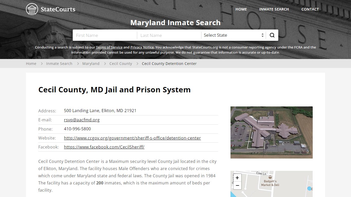 Cecil County Detention Center Inmate Records Search ...