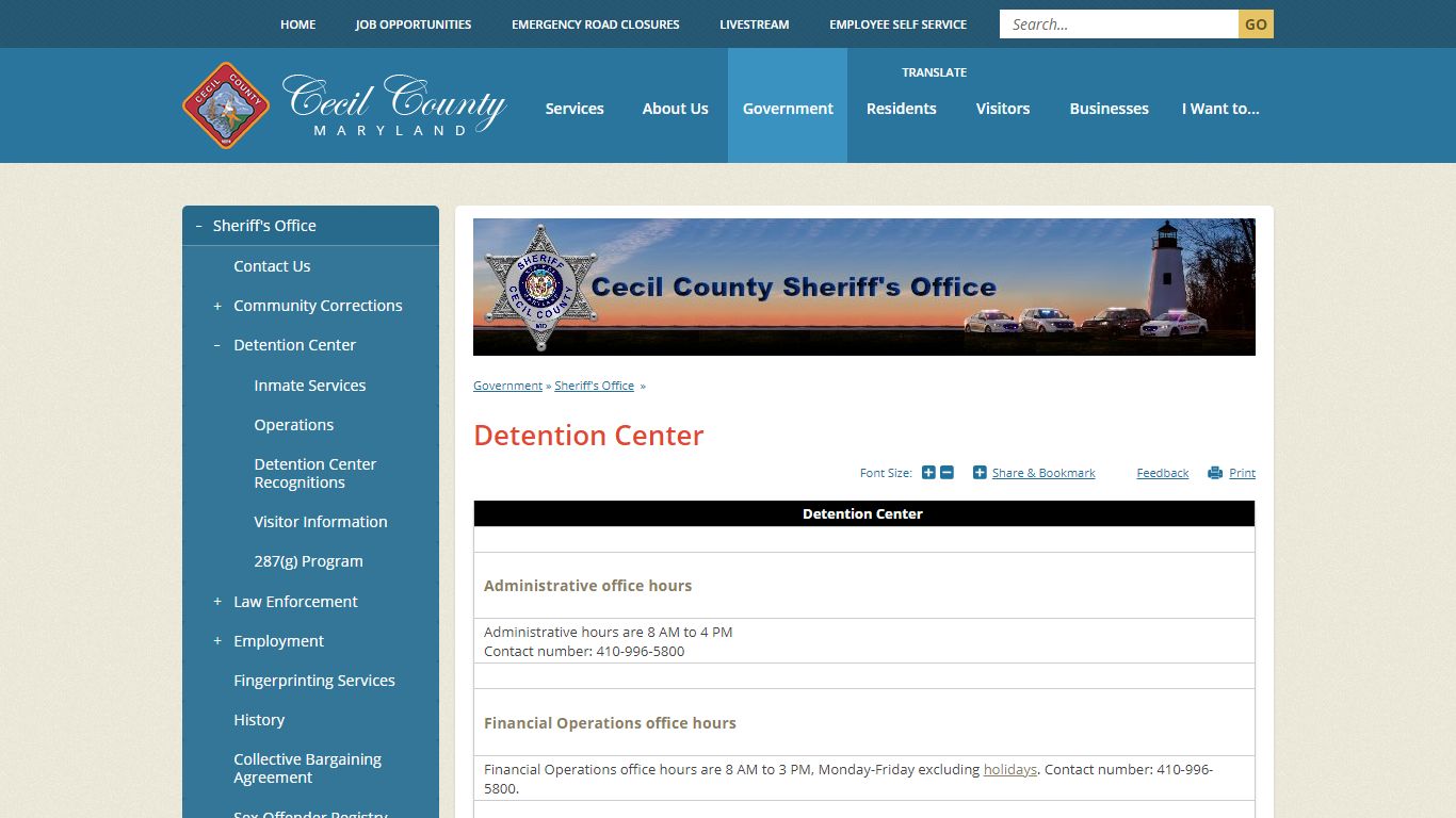 Detention Center | Cecil County