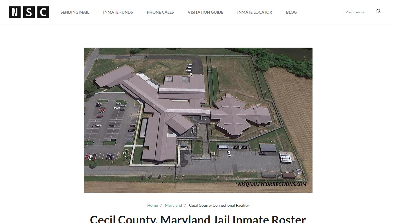 Cecil County, Maryland Jail Inmate List